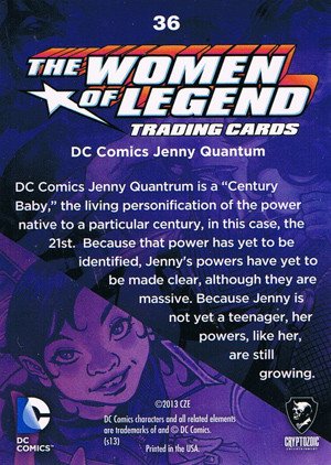 Cryptozoic DC Comics: The Women of Legend Base Card 36 DC Comics Jenny Quantum