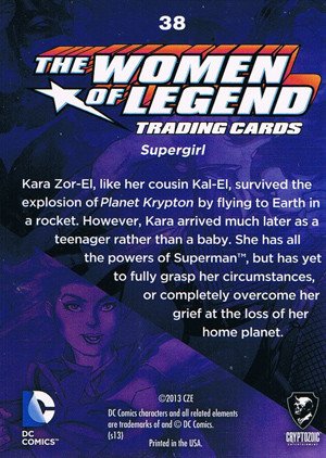Cryptozoic DC Comics: The Women of Legend Base Card 38 Supergirl