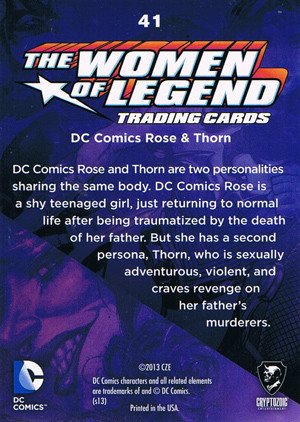 Cryptozoic DC Comics: The Women of Legend Base Card 41 DC Comics Rose & Thorn