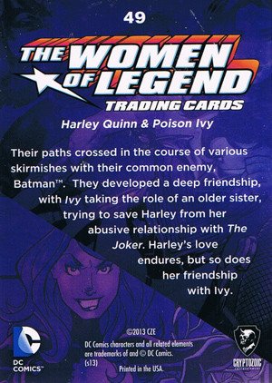 Cryptozoic DC Comics: The Women of Legend Base Card 49 Harley Quinn & Poison Ivy