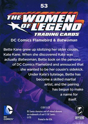 Cryptozoic DC Comics: The Women of Legend Base Card 53 DC Comics Flamebird & Batwoman