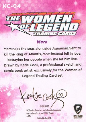 Cryptozoic DC Comics: The Women of Legend Katie Cook Sticker Collection KC-04 Mera