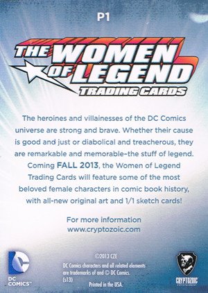 Cryptozoic DC Comics: The Women of Legend Promos P1 Non-Sport Update