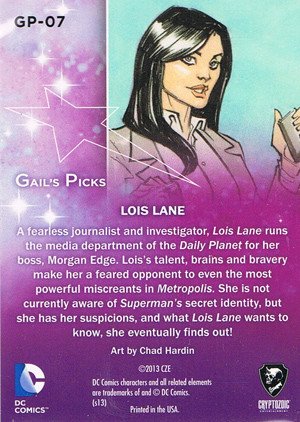 Cryptozoic DC Comics: The Women of Legend Gail's Pick Legendary Ladies Foil Card GP-07 Lois Lane