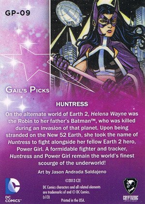 Cryptozoic DC Comics: The Women of Legend Gail's Pick Legendary Ladies Foil Card GP-09 Huntress