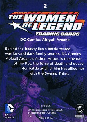 Cryptozoic DC Comics: The Women of Legend Parallel Foil Card 2 DC Comics Abigail Arcane