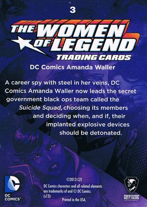 Cryptozoic DC Comics: The Women of Legend Parallel Foil Card 3 DC Comics Amanda Waller