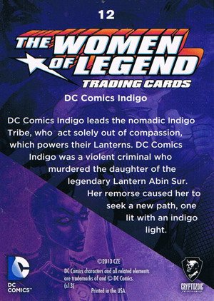 Cryptozoic DC Comics: The Women of Legend Parallel Foil Card 12 DC Comics Indigo