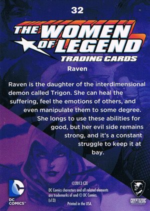 Cryptozoic DC Comics: The Women of Legend Parallel Foil Card 32 Raven
