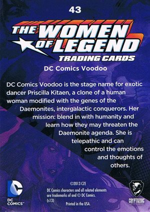 Cryptozoic DC Comics: The Women of Legend Parallel Foil Card 43 DC Comics Voodoo