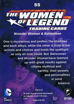 Cryptozoic DC Comics: The Women of Legend Parallel Foil Card 55 Wonder Woman & Batwoman