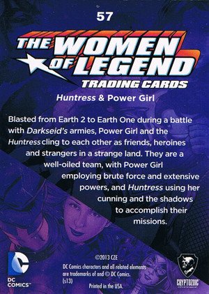 Cryptozoic DC Comics: The Women of Legend Parallel Foil Card 57 Huntress & Power Girl