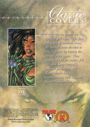 Dynamic Forces Witchblade Millennium Base Card 3 Most story arcs in comics are typically 3-4 i