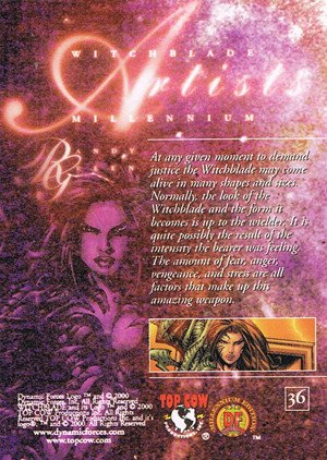 Dynamic Forces Witchblade Millennium Base Card 36 At any given moment to demand Justice the Wit