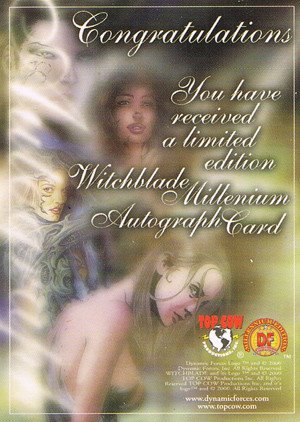Dynamic Forces Witchblade Millennium Autograph Card  John Watson (Black Ink)