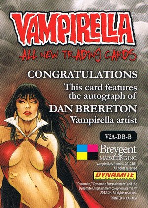 Breygent Marketing Vampirella (All-New) SDCC Autograph Card V2A-DB-C Dan Brereton