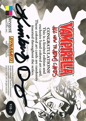 Breygent Marketing Vampirella (All-New) Hand-Colored Line Art Card VH-2 Flying and clawing