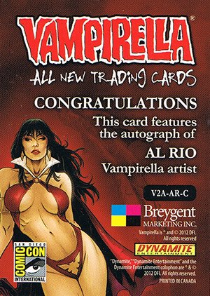 Breygent Marketing Vampirella (All-New) SDCC Autograph Card V2A-AR-C Al Rio (two ladies fight)