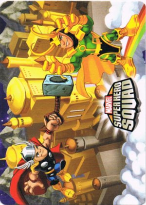 Upper Deck Marvel Super Hero Squad Base Card 70 Loki vs. Thor