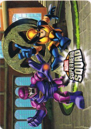 Upper Deck Marvel Super Hero Squad Base Card 72 Wolverine vs. Sentinel