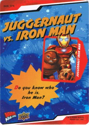 Upper Deck Marvel Super Hero Squad Base Card 74 Juggernaut vs. Iron Man