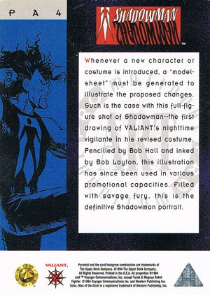Upper Deck Valiant II Promotional Art Card PA4 Shadowman