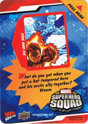 Upper Deck Marvel Super Hero Squad Stickers 1 Fire and Ice