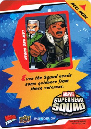 Upper Deck Marvel Super Hero Squad Stickers 4 Law and Order