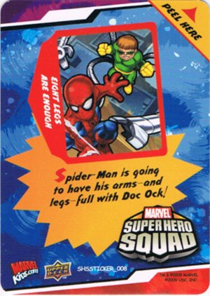 Upper Deck Marvel Super Hero Squad Stickers 8 Eight Legs are Enough