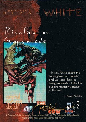 Comic Images Top Cow Showcase: The Painted Cow Base Card 2 Ripclaw vs Ganymede
