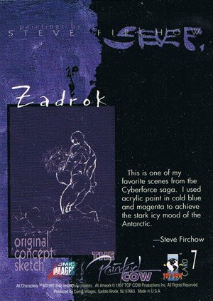 Comic Images Top Cow Showcase: The Painted Cow Base Card 7 Zadrok