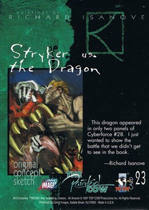 Comic Images Top Cow Showcase: The Painted Cow Base Card 23 Stryker vs. the Dragon