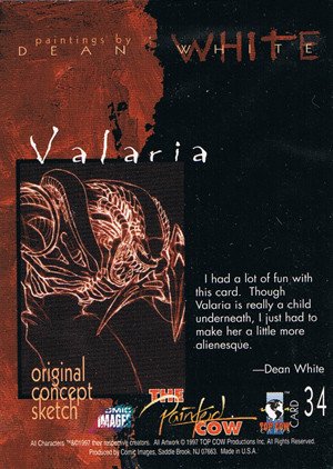 Comic Images Top Cow Showcase: The Painted Cow Base Card 34 Valaria