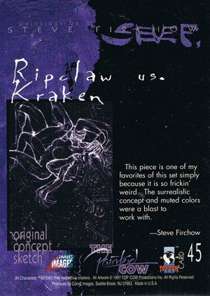 Comic Images Top Cow Showcase: The Painted Cow Base Card 45 Ripclaw vs. Kraken
