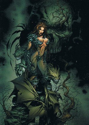 Comic Images Top Cow Showcase: The Painted Cow Base Card 60 Witchblade: The Darkness #10