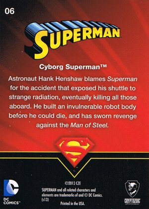 Cryptozoic Superman: The Legend Base Card 6 Cyborg Superman