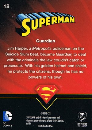 Cryptozoic Superman: The Legend Parallel Foil Card 18 Guardian