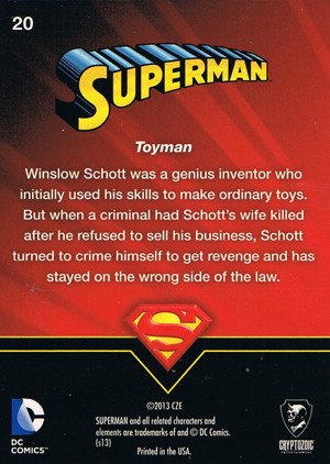 Cryptozoic Superman: The Legend Base Card 20 Toyman