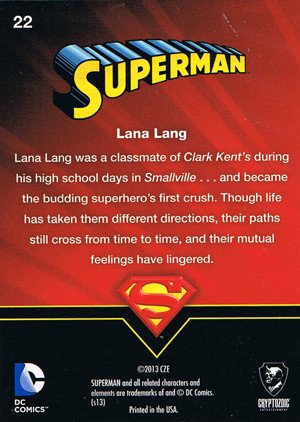 Cryptozoic Superman: The Legend Base Card 22 Lana Lang