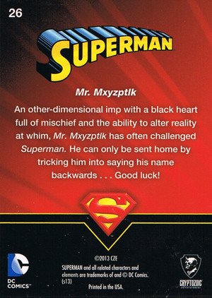 Cryptozoic Superman: The Legend Base Card 26 Mr. Mxyzptlk