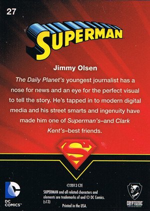 Cryptozoic Superman: The Legend Parallel Foil Card 27 Jimmy Olsen