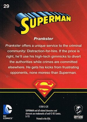 Cryptozoic Superman: The Legend Base Card 29 Prankster