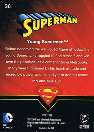 Cryptozoic Superman: The Legend Parallel Foil Card 36 Young Superman