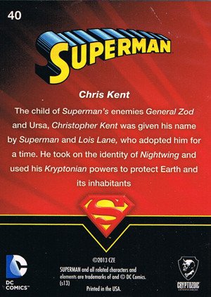 Cryptozoic Superman: The Legend Base Card 40 Chris Kent