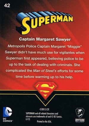 Cryptozoic Superman: The Legend Base Card 42 Captain Margaret Sawyer
