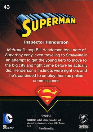 Cryptozoic Superman: The Legend Base Card 43 Inspector Henderson