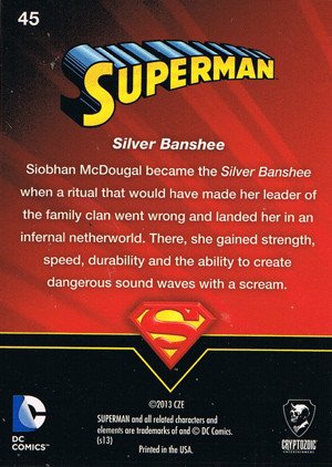 Cryptozoic Superman: The Legend Base Card 45 Silver Banshee