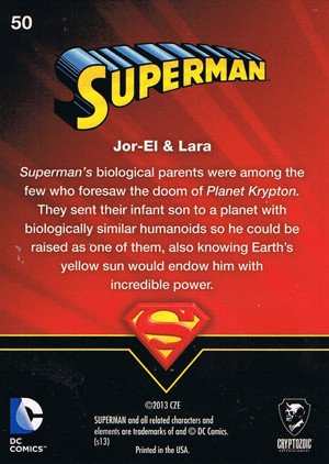Cryptozoic Superman: The Legend Parallel Foil Card 50 Jor-El and Lara