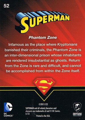 Cryptozoic Superman: The Legend Base Card 52 Phantom Zone