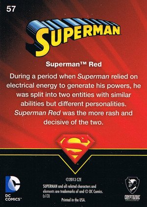 Cryptozoic Superman: The Legend Parallel Foil Card 57 Superman Red